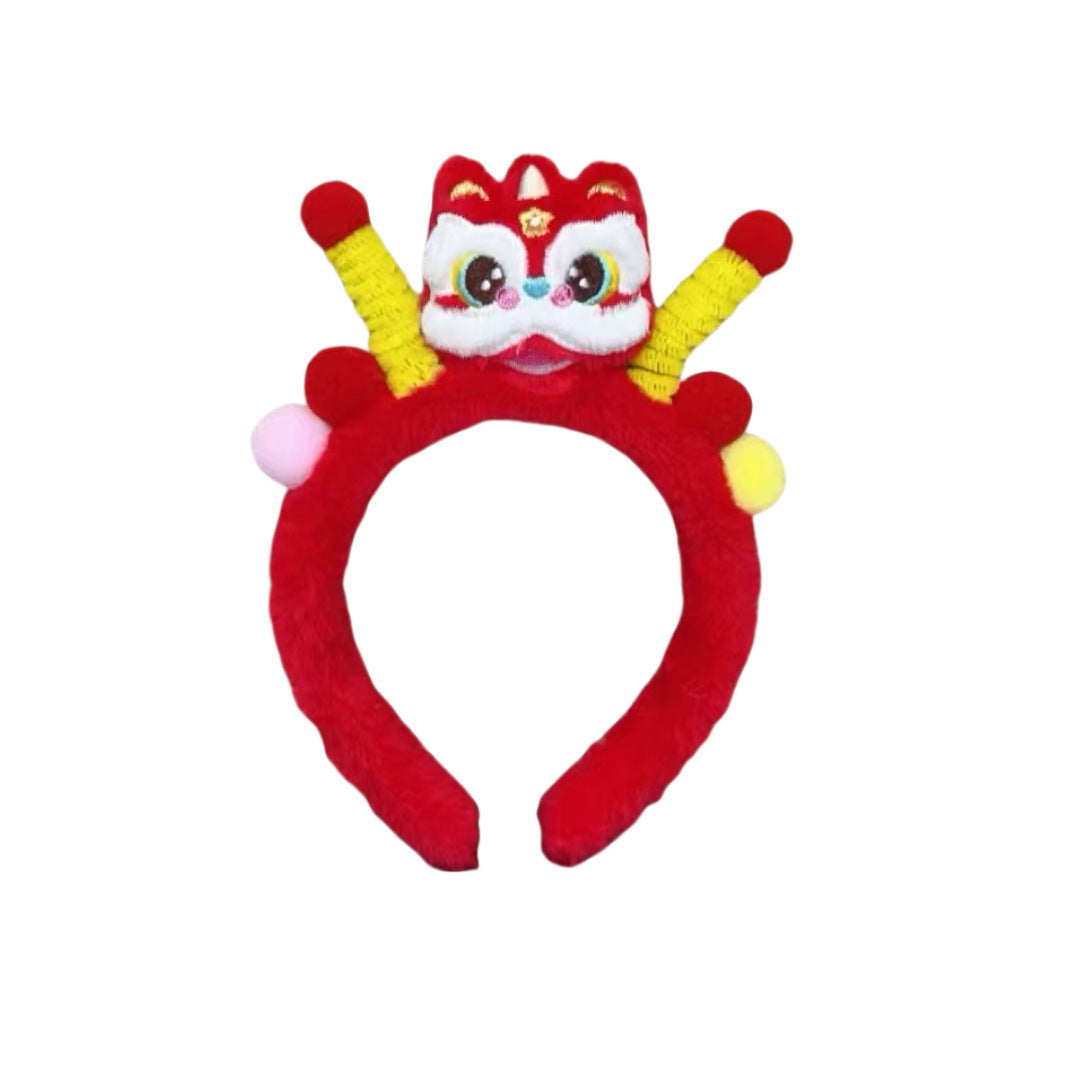 Wholesale Year of the Snake Headband  Cute Funny Plush Wash Hair Cards Small Snake Zodiac Headwear Children's Spring Festival